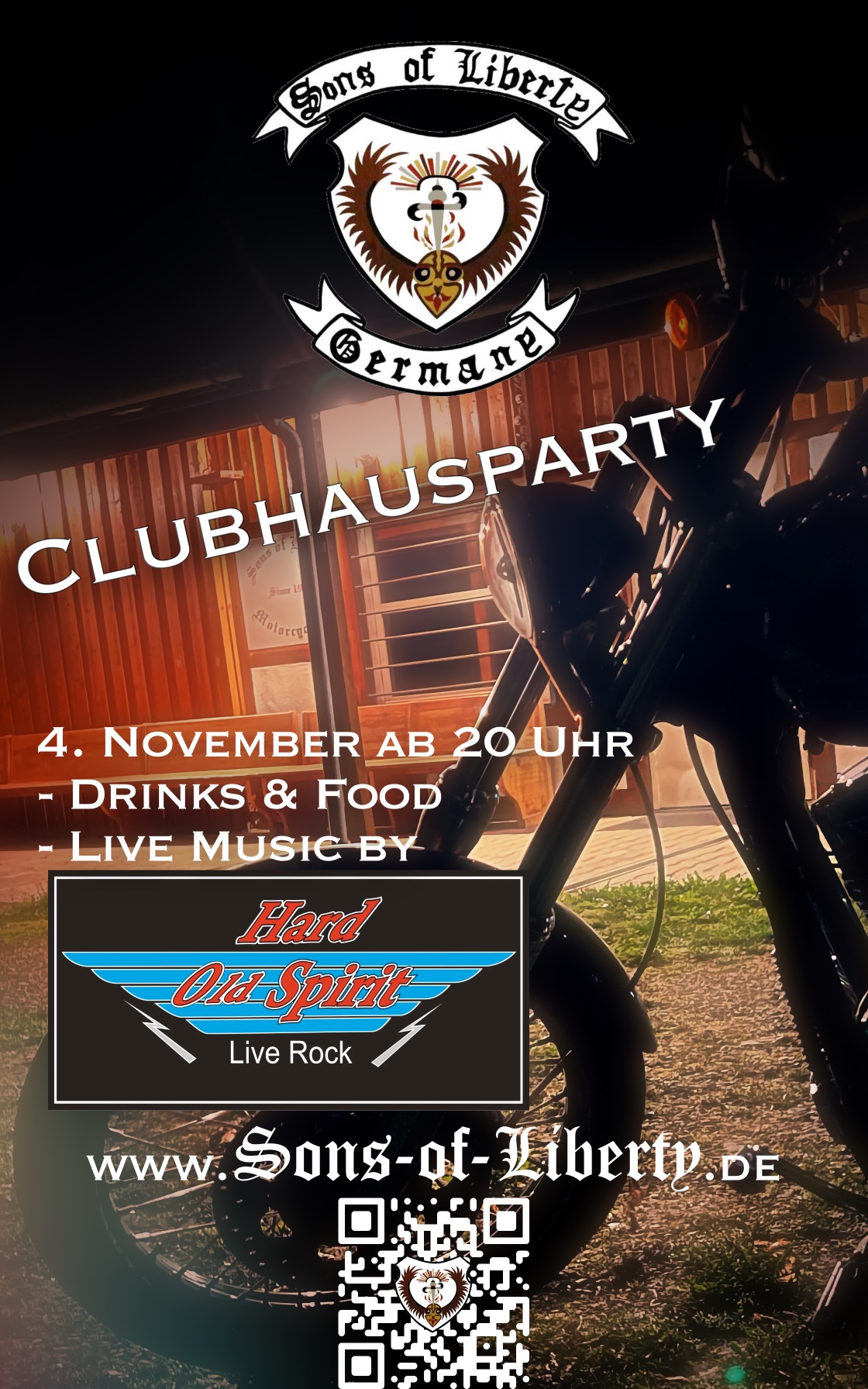 Flyer Clubhausparty Sons of Liberty MC
